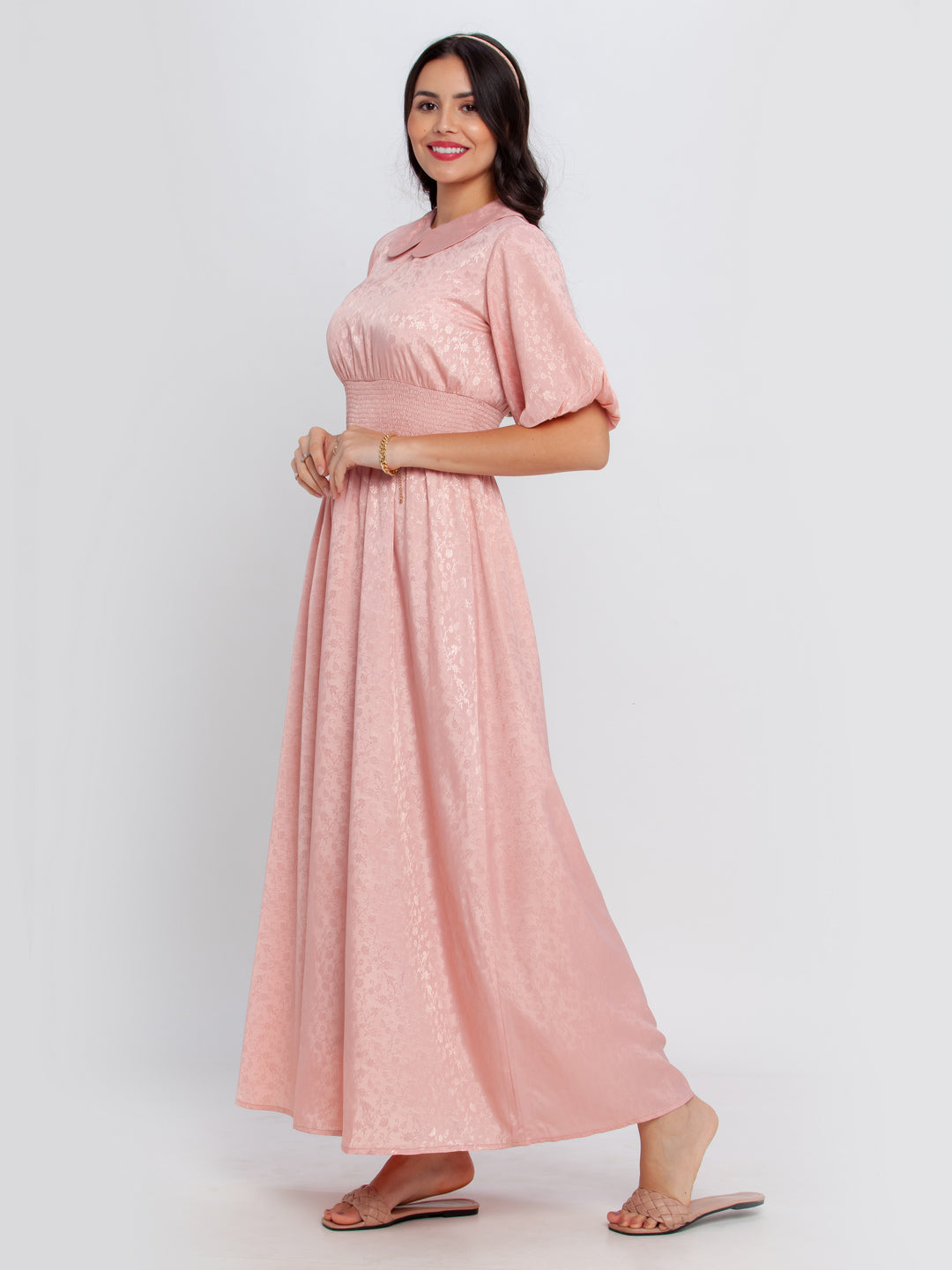 Pink Printed Maxi Dress