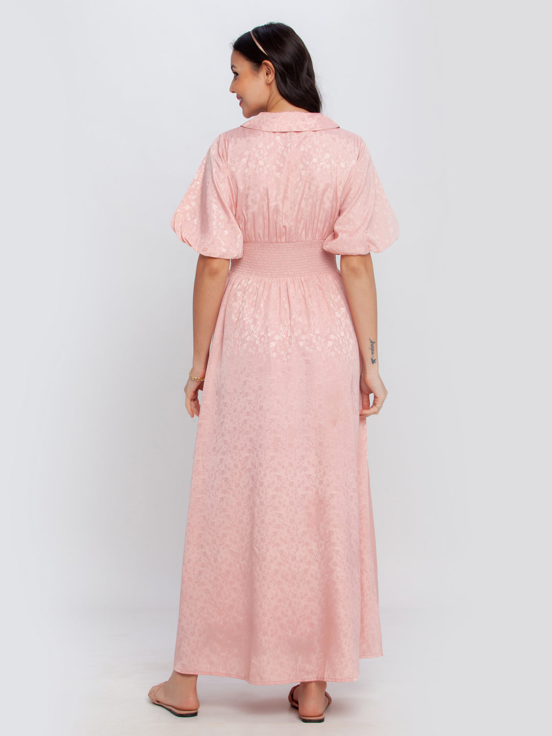 Pink Printed Maxi Dress