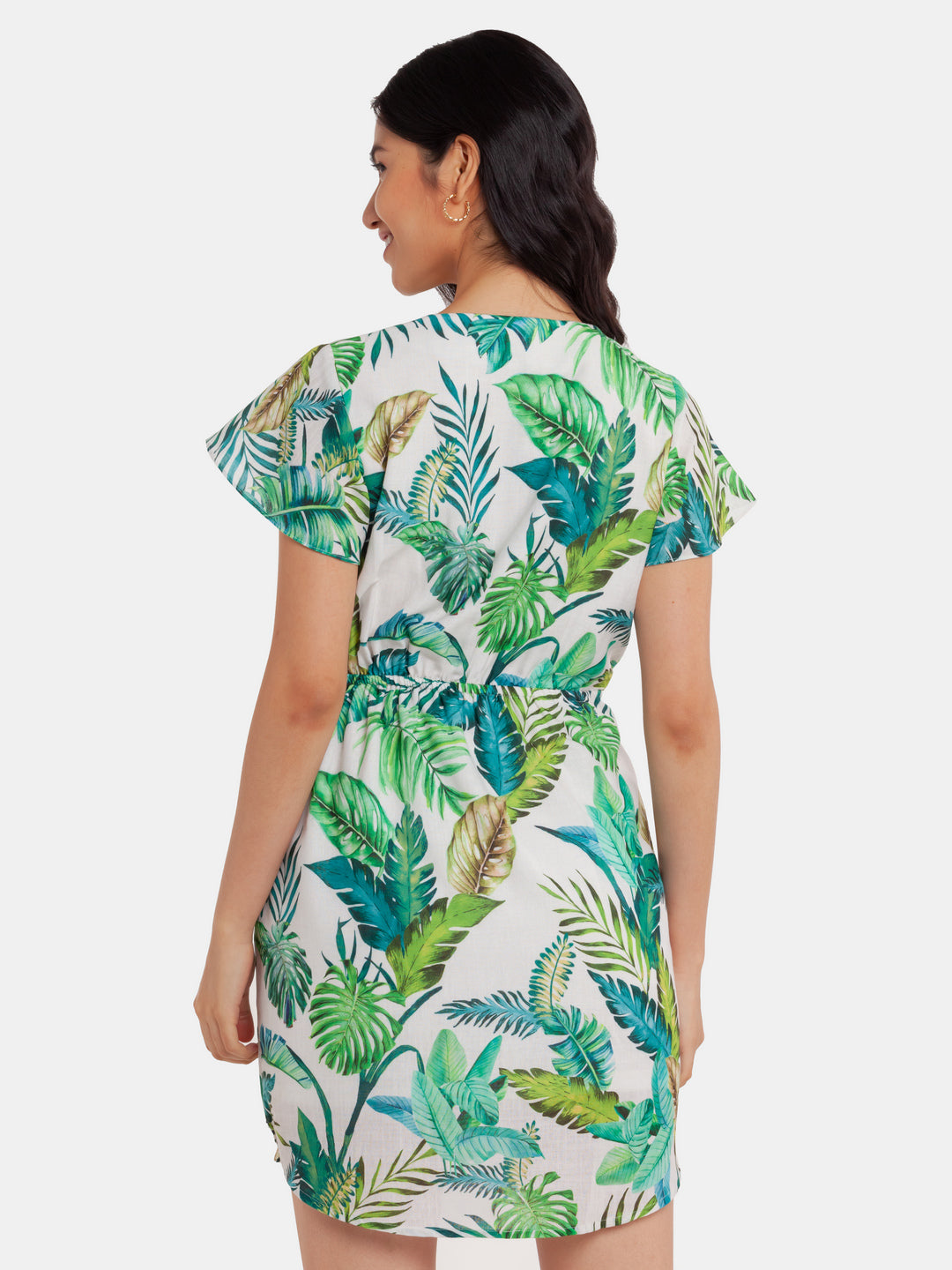 White Printed Midi Dress For Women
