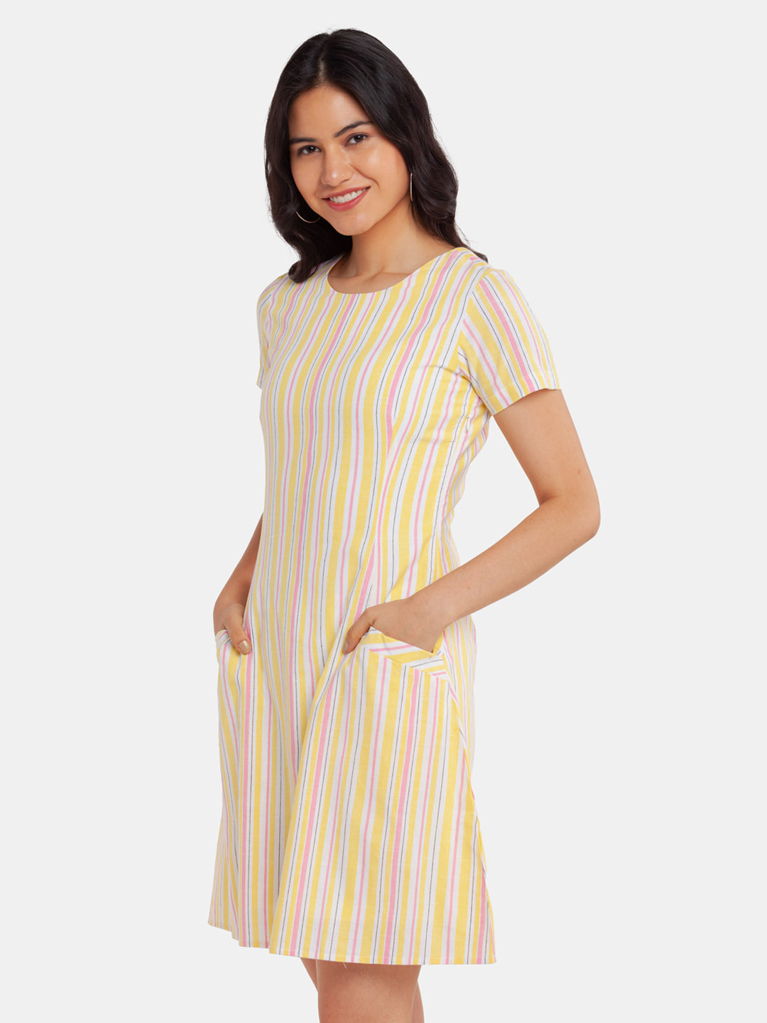 Multicolor Striped Short Dress