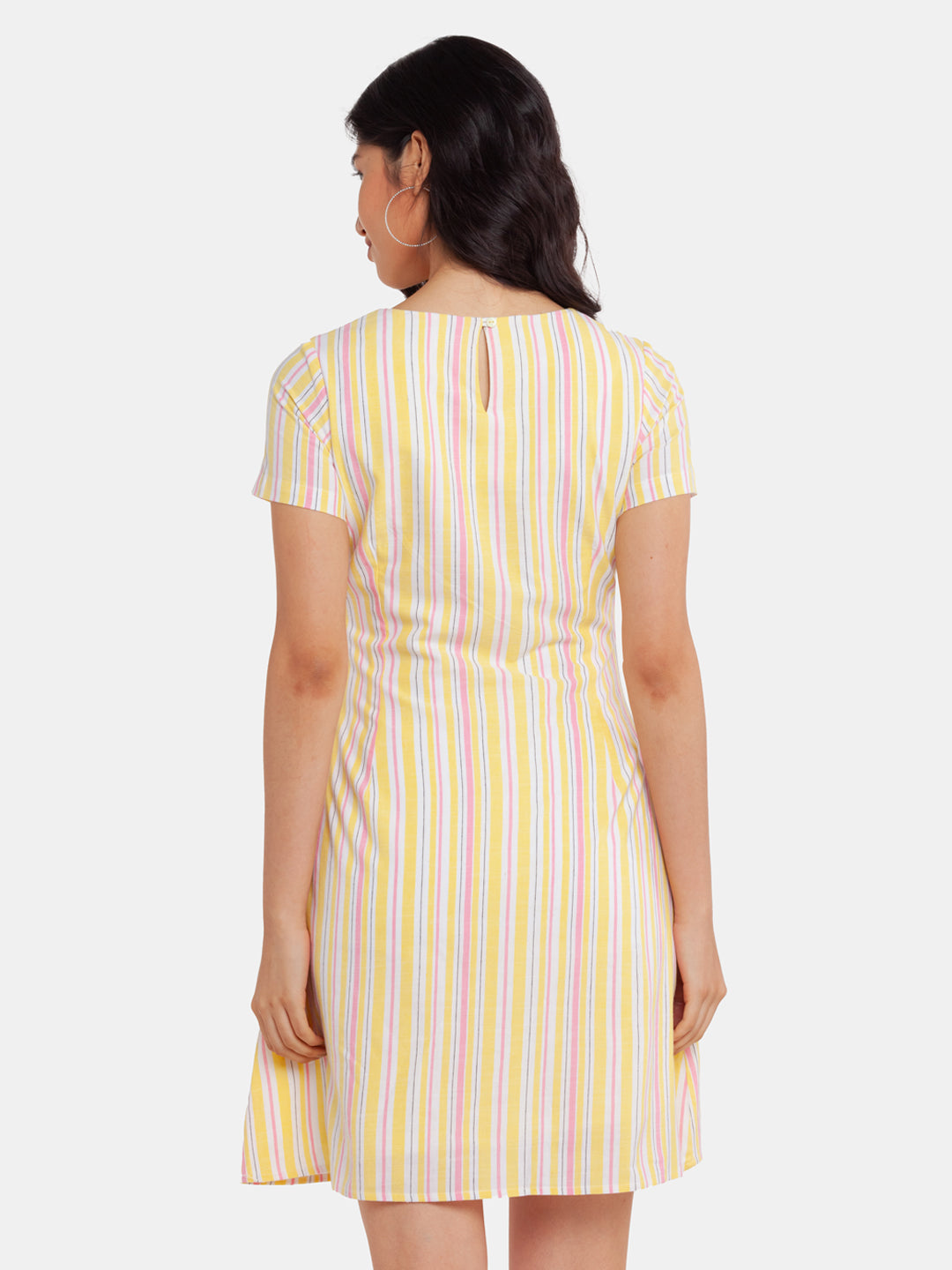 Multicolor Striped Short Dress