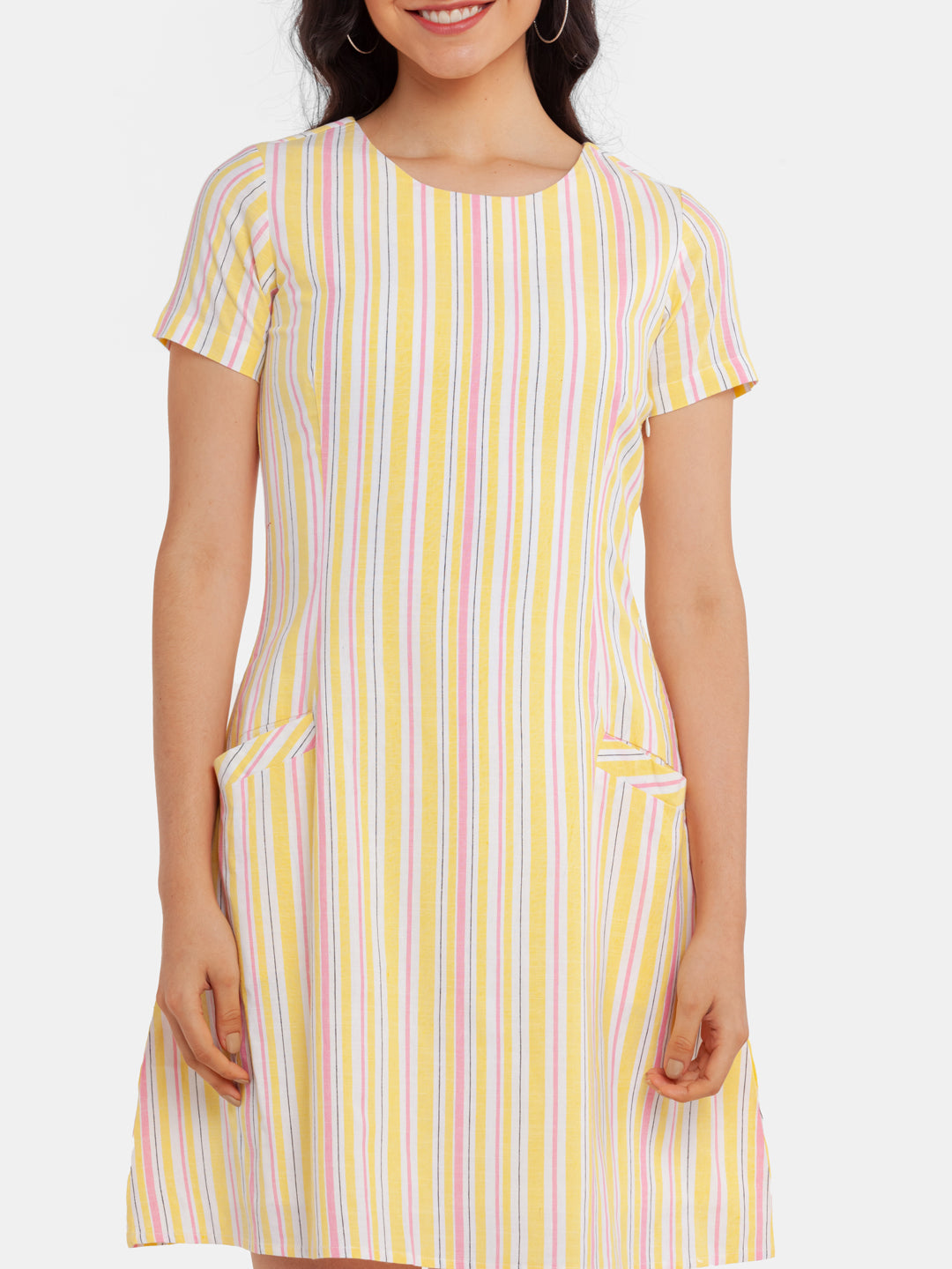 Multicolor Striped Short Dress