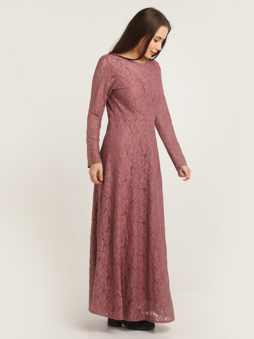 Pink Lace Maxi Dress