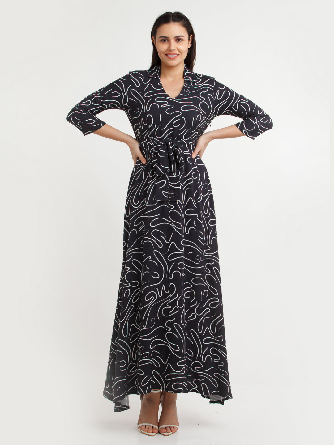 Black Printed Maxi Dress