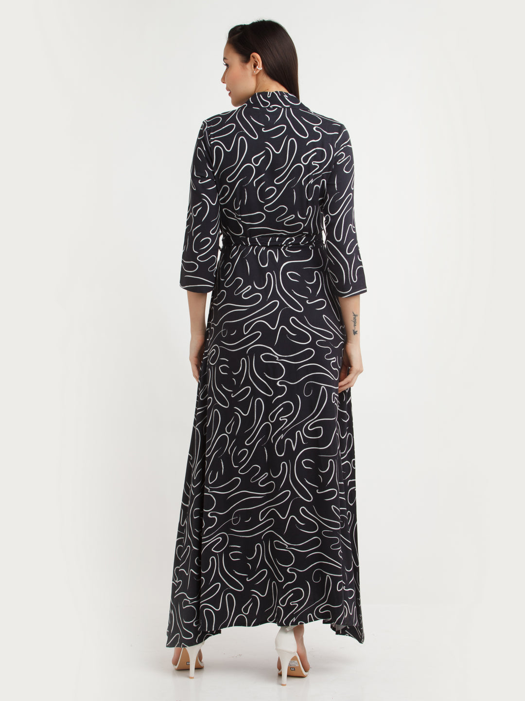 Black Printed Maxi Dress