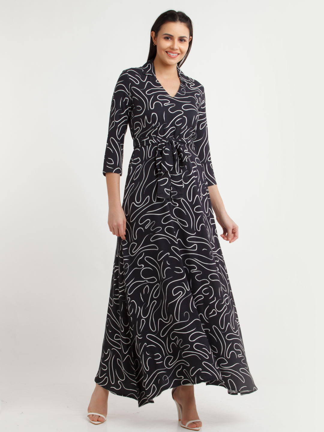 Black Printed Maxi Dress