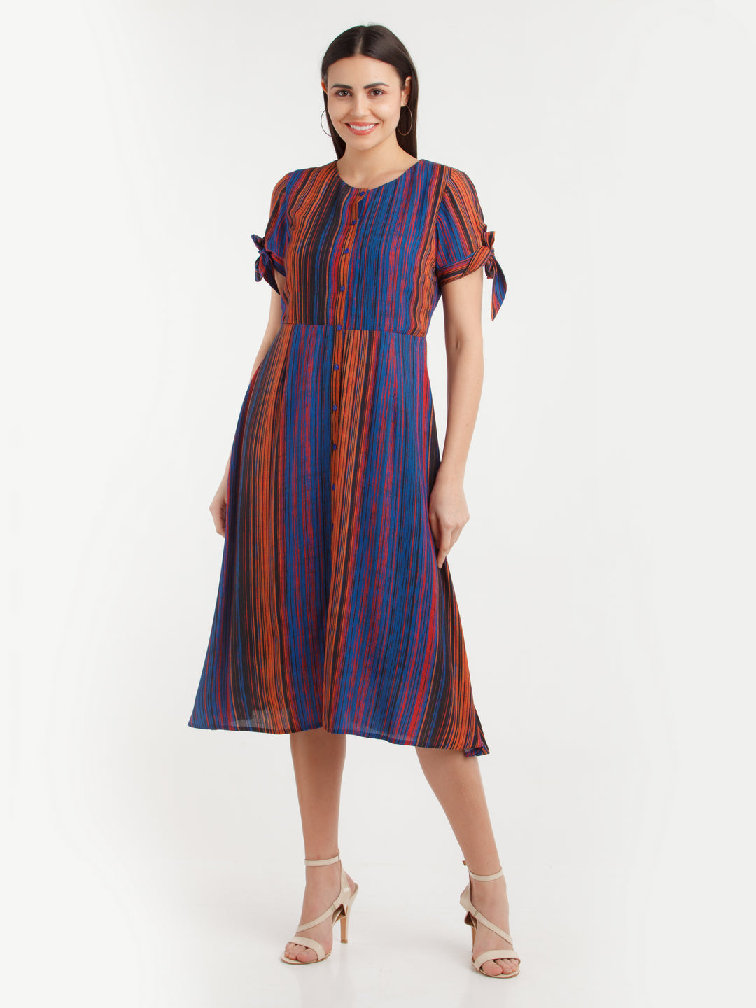 Multi Color Striped Midi Dress