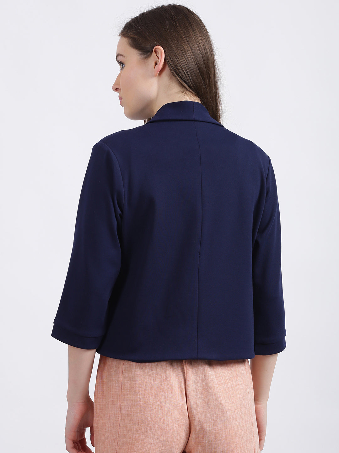 Blue Solid Summer Jacket