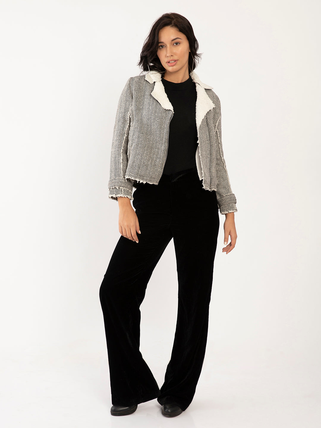 Black & White Casual Jacket for Women
