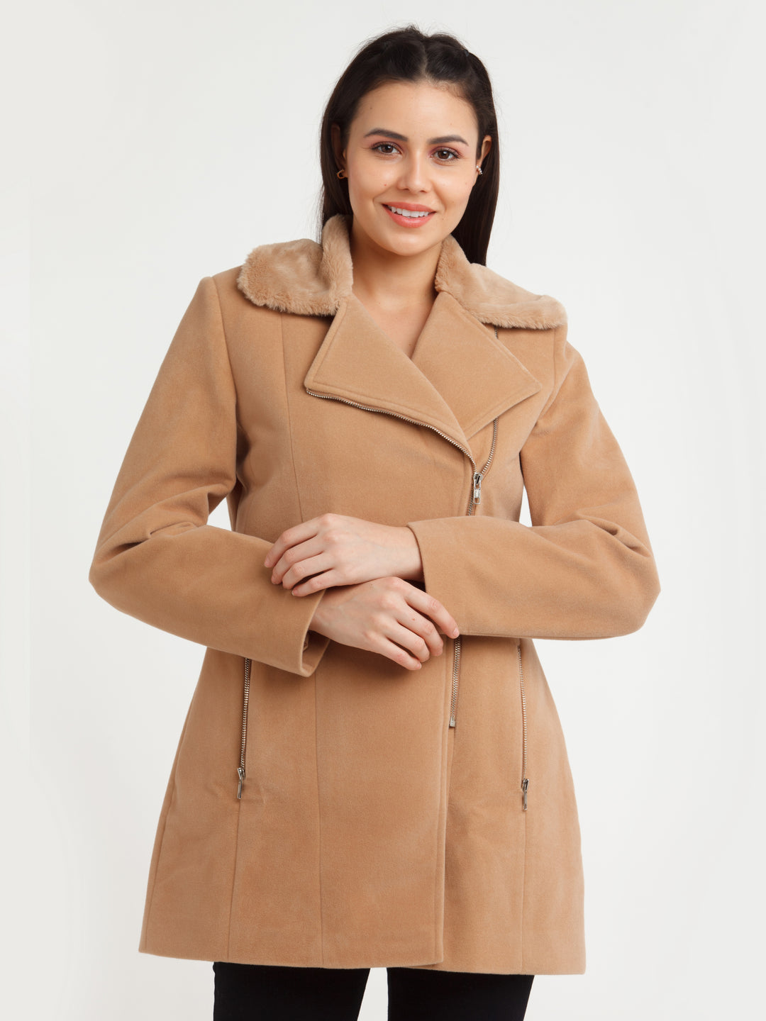 Beige Solid Jacket