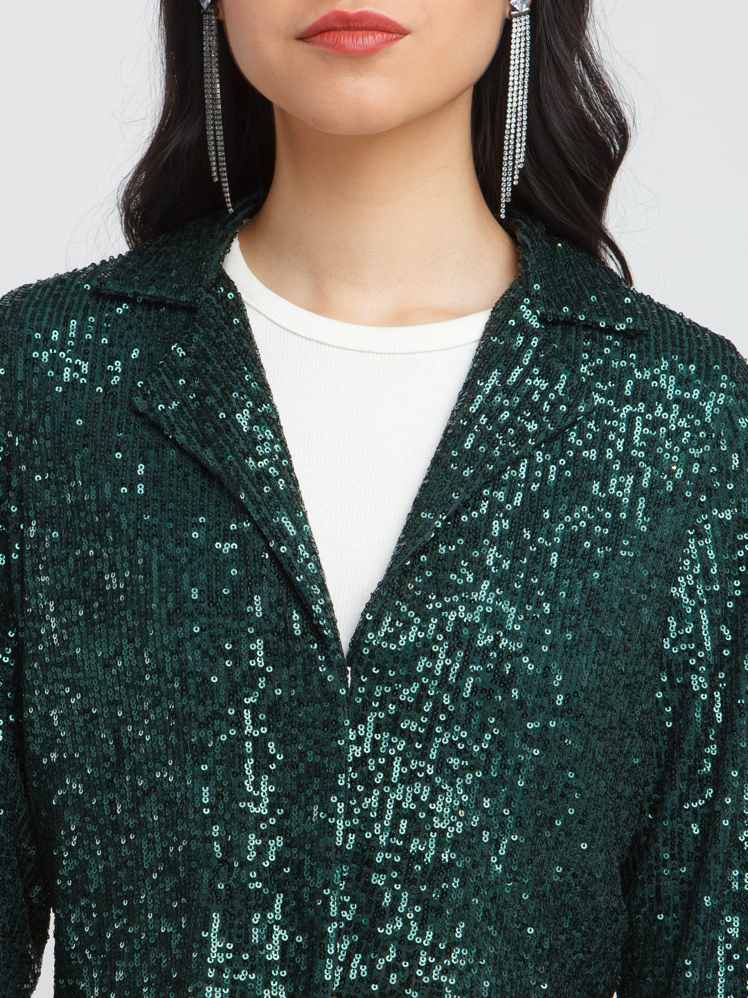 Green Solid Blazer