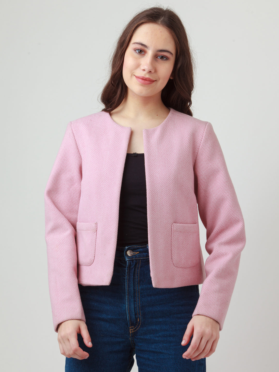 Pink Solid Jacket