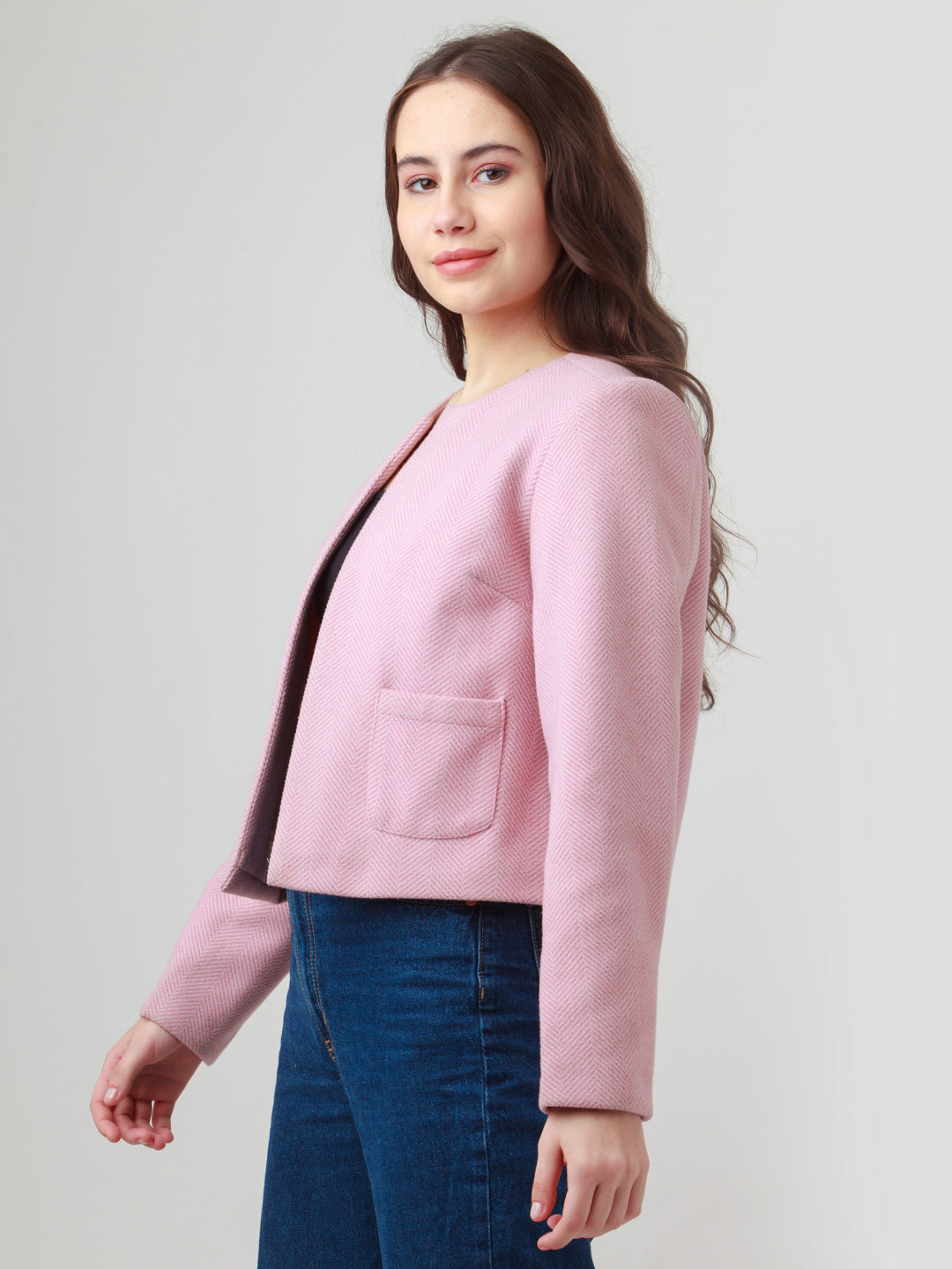 Pink Solid Jacket