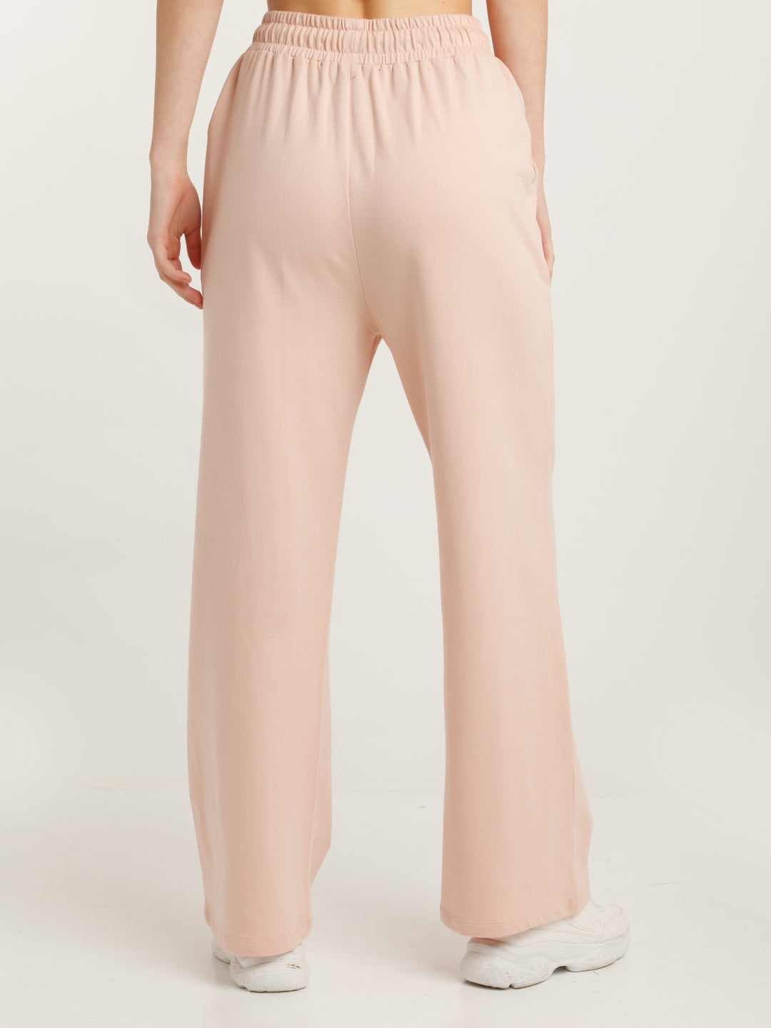 Peach Pink Wide-leg Sweatpants