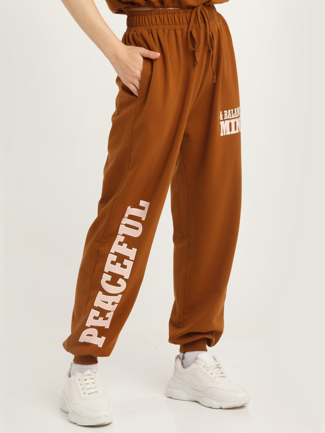 Brown Solid Joggers