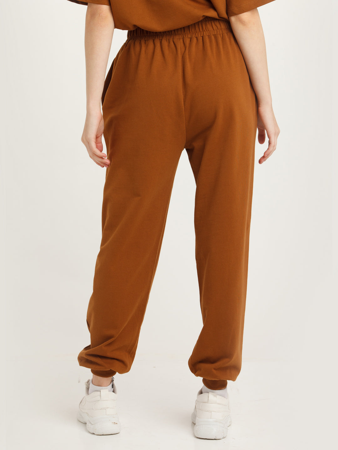 Brown Solid Joggers For Women