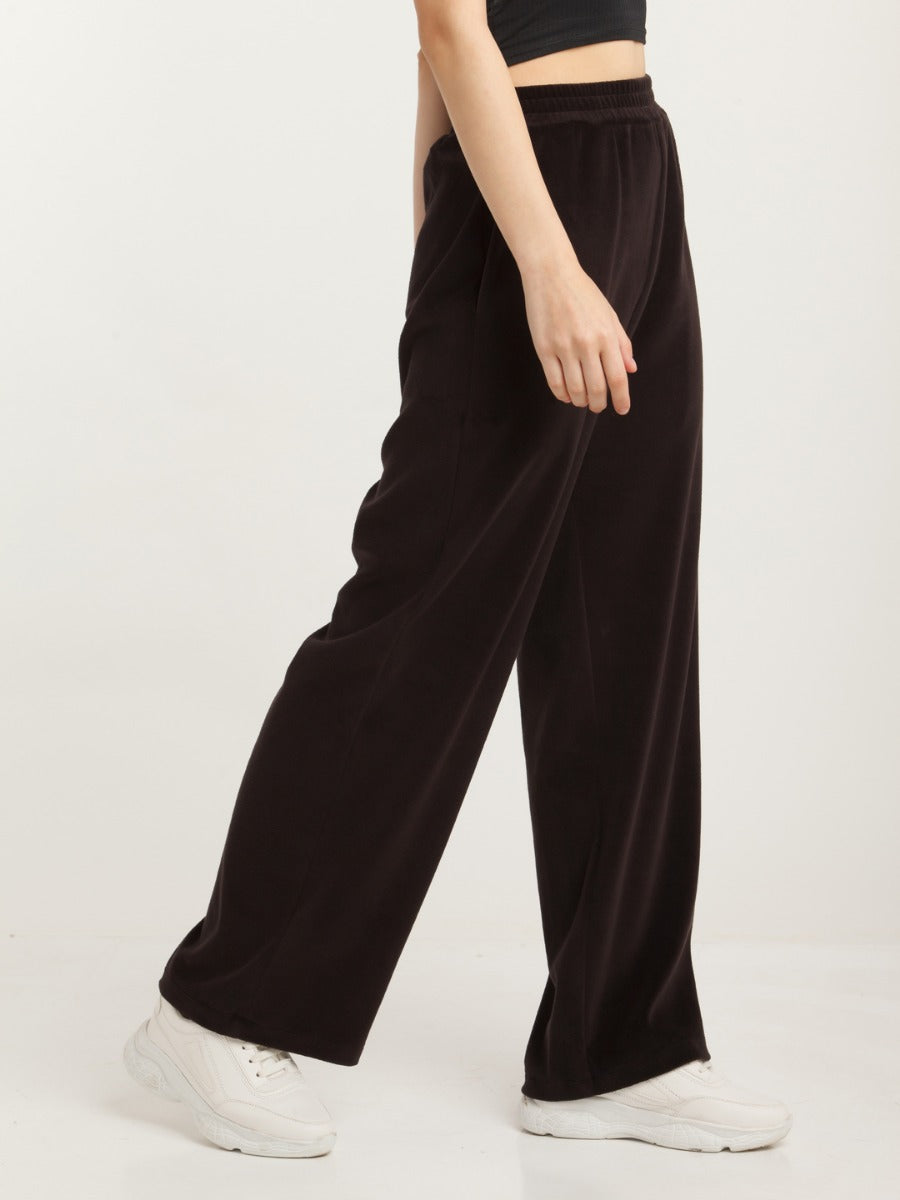 Black Solid Elasticated Trouser