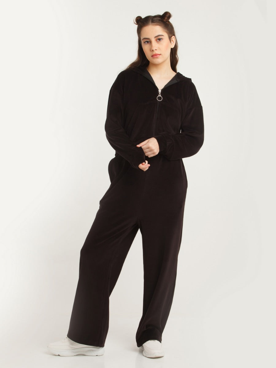 Black Solid Elasticated Trouser