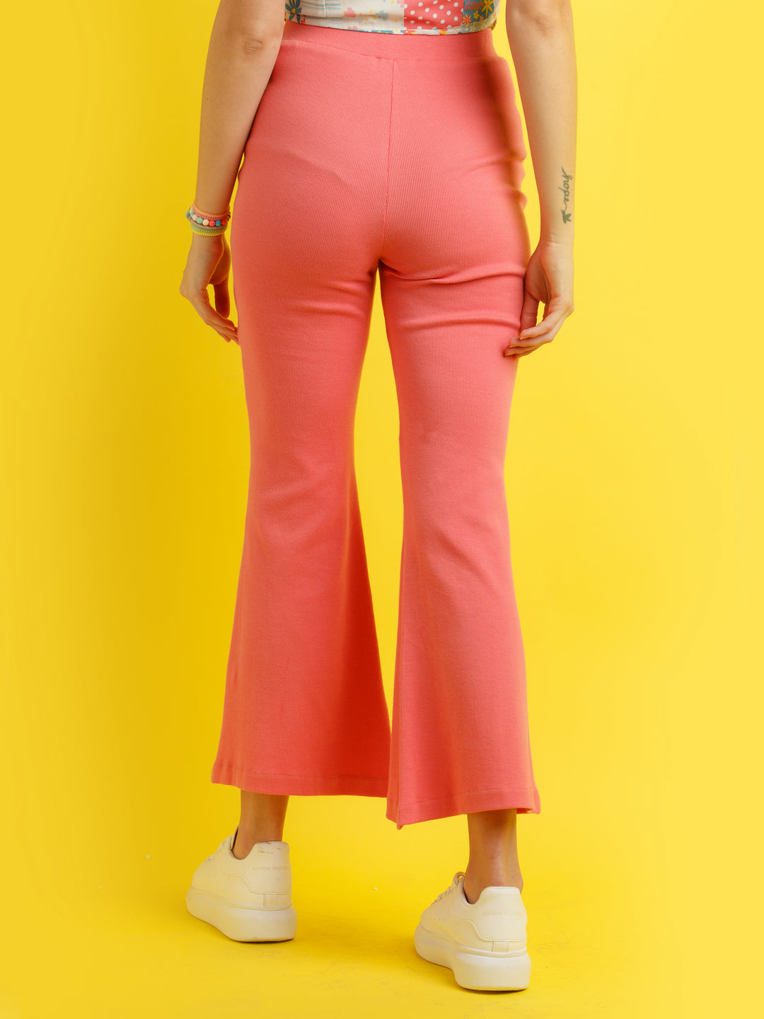 Pink Solid Pants