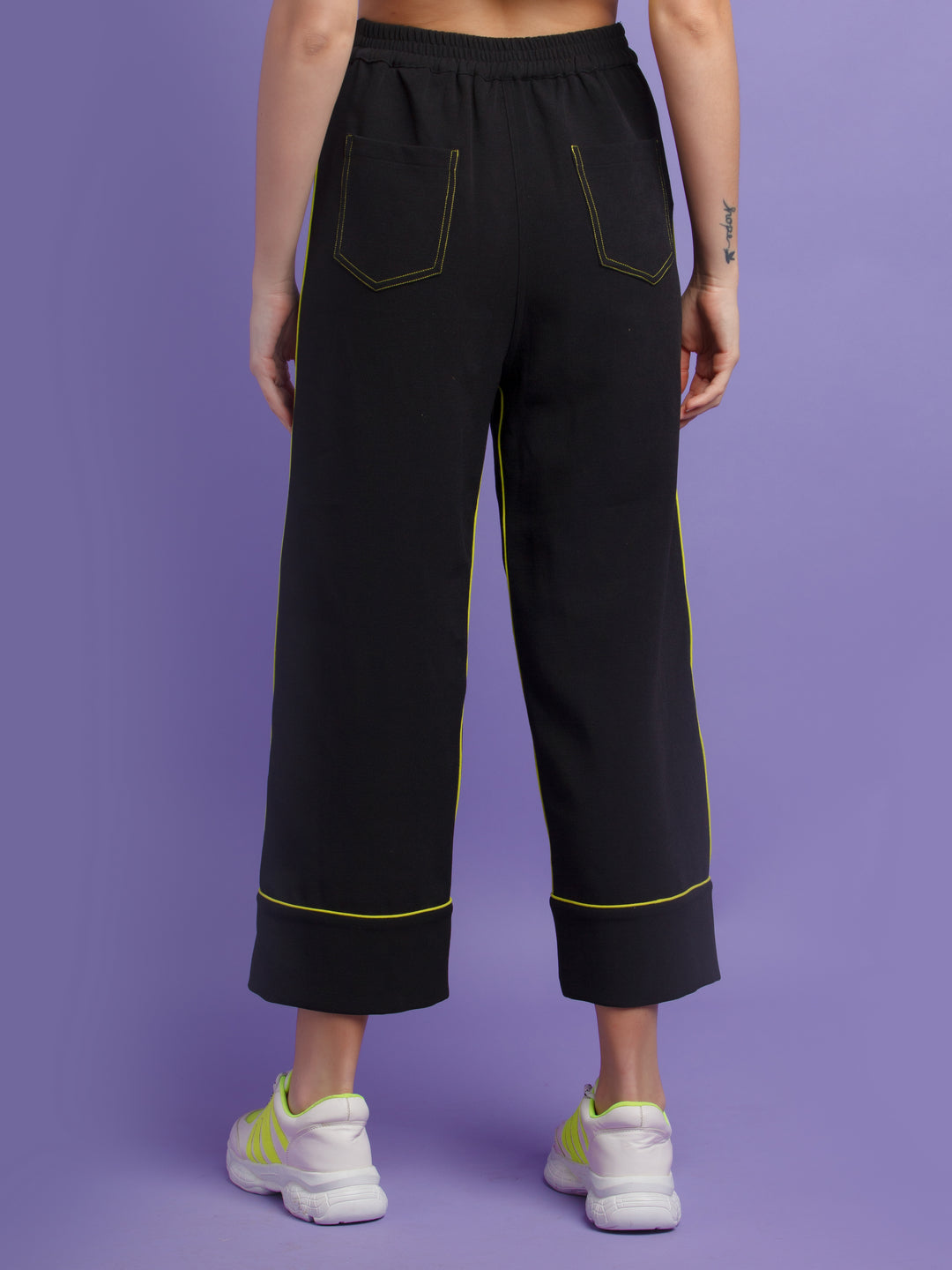 Black Solid Trousers