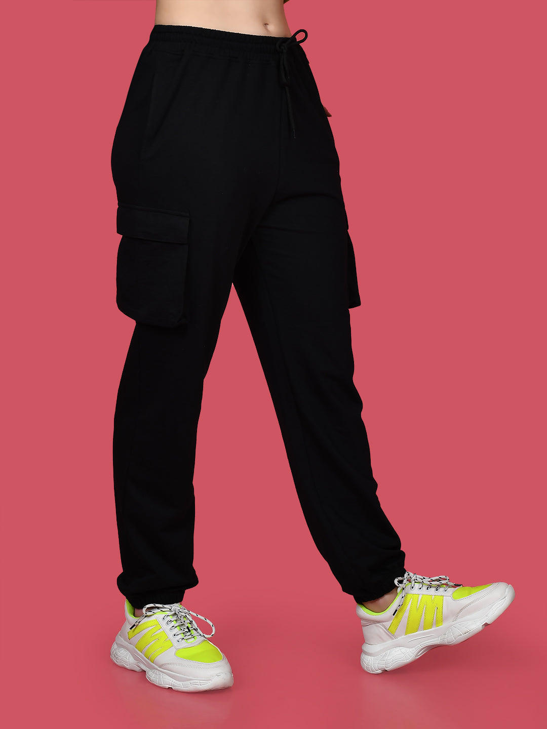 Black Solid Elasticated Joggers