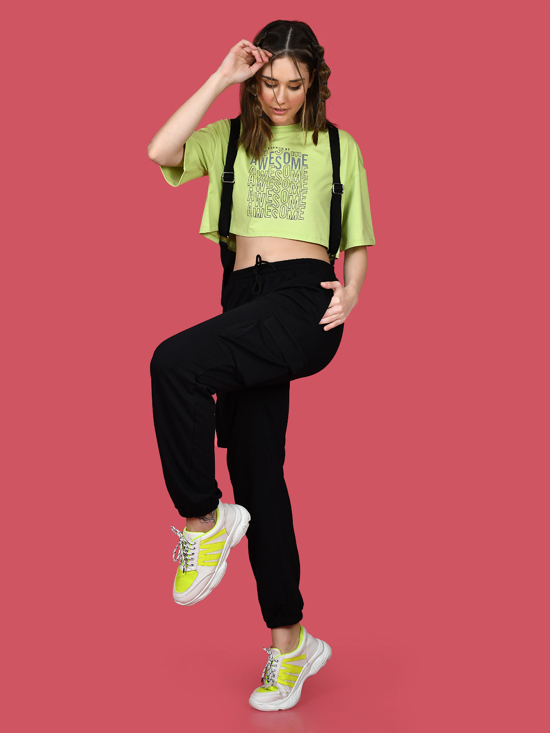 Black Solid Elasticated Joggers