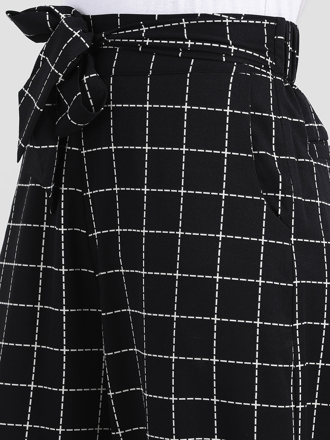 Black Checked Regular Trousers