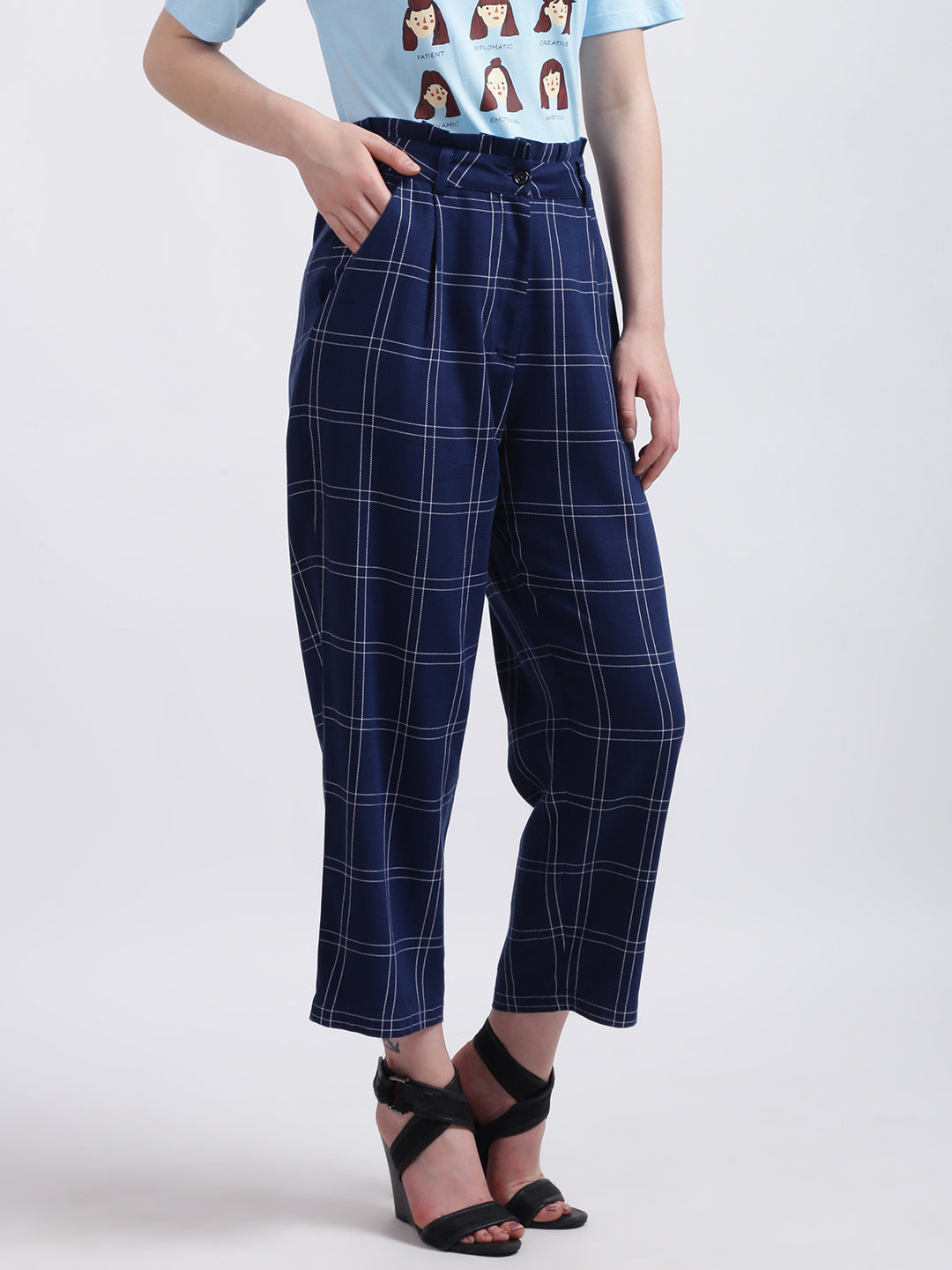 Blue Checked Trouser