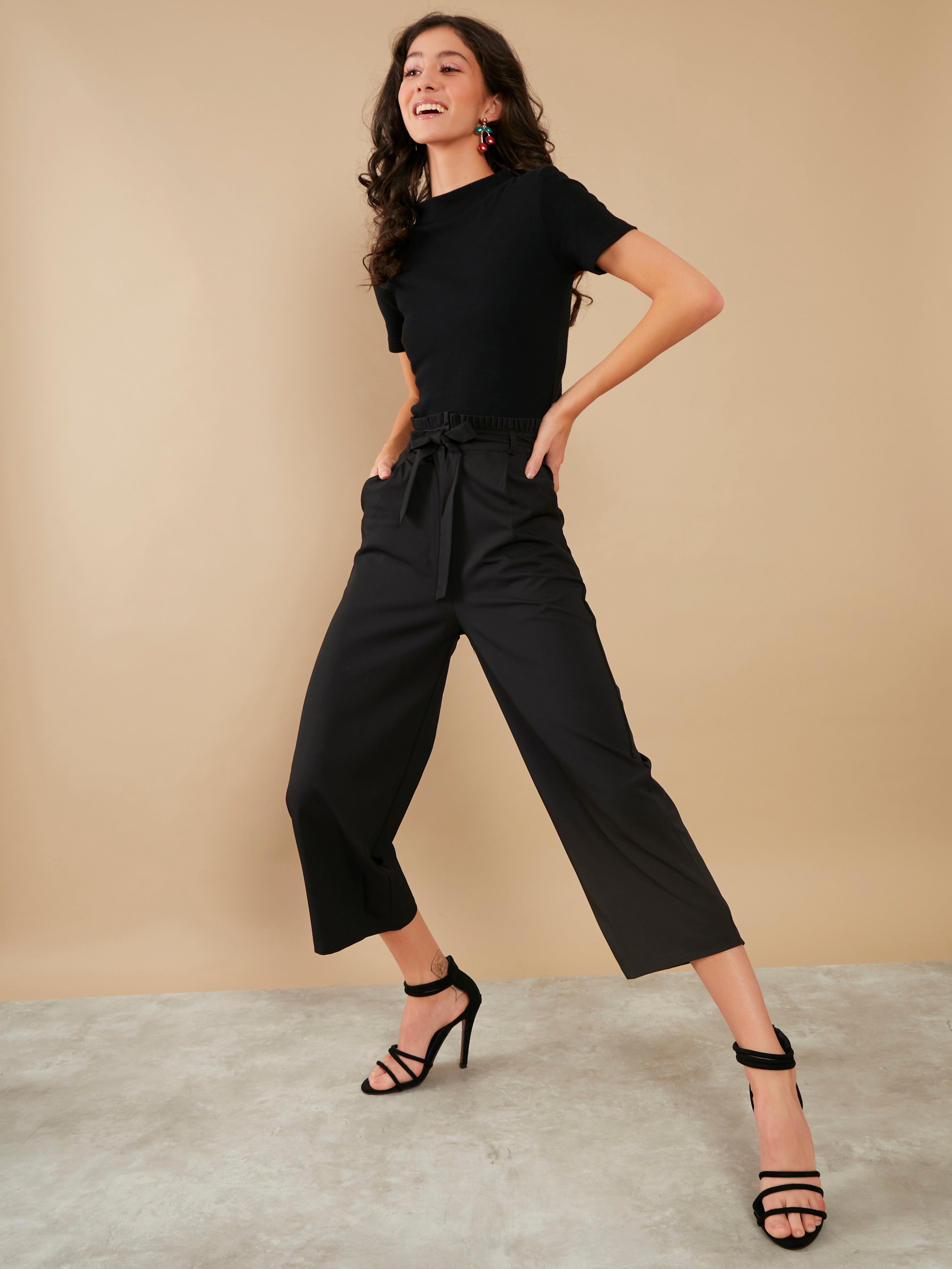 Black Solid Trouser