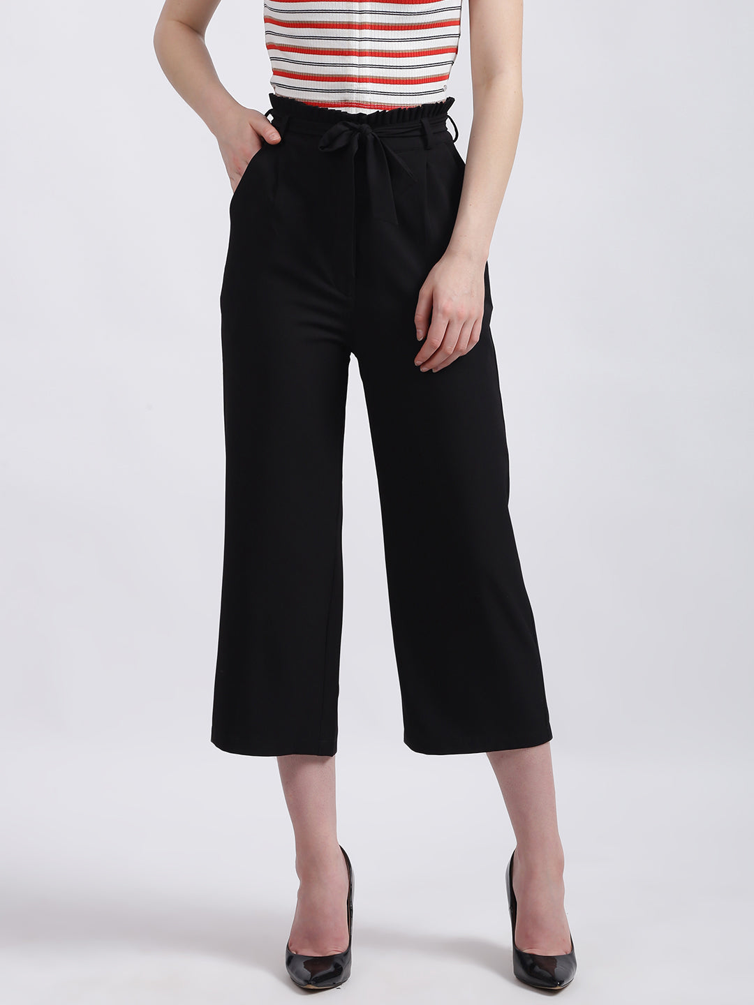 Black Solid Trouser