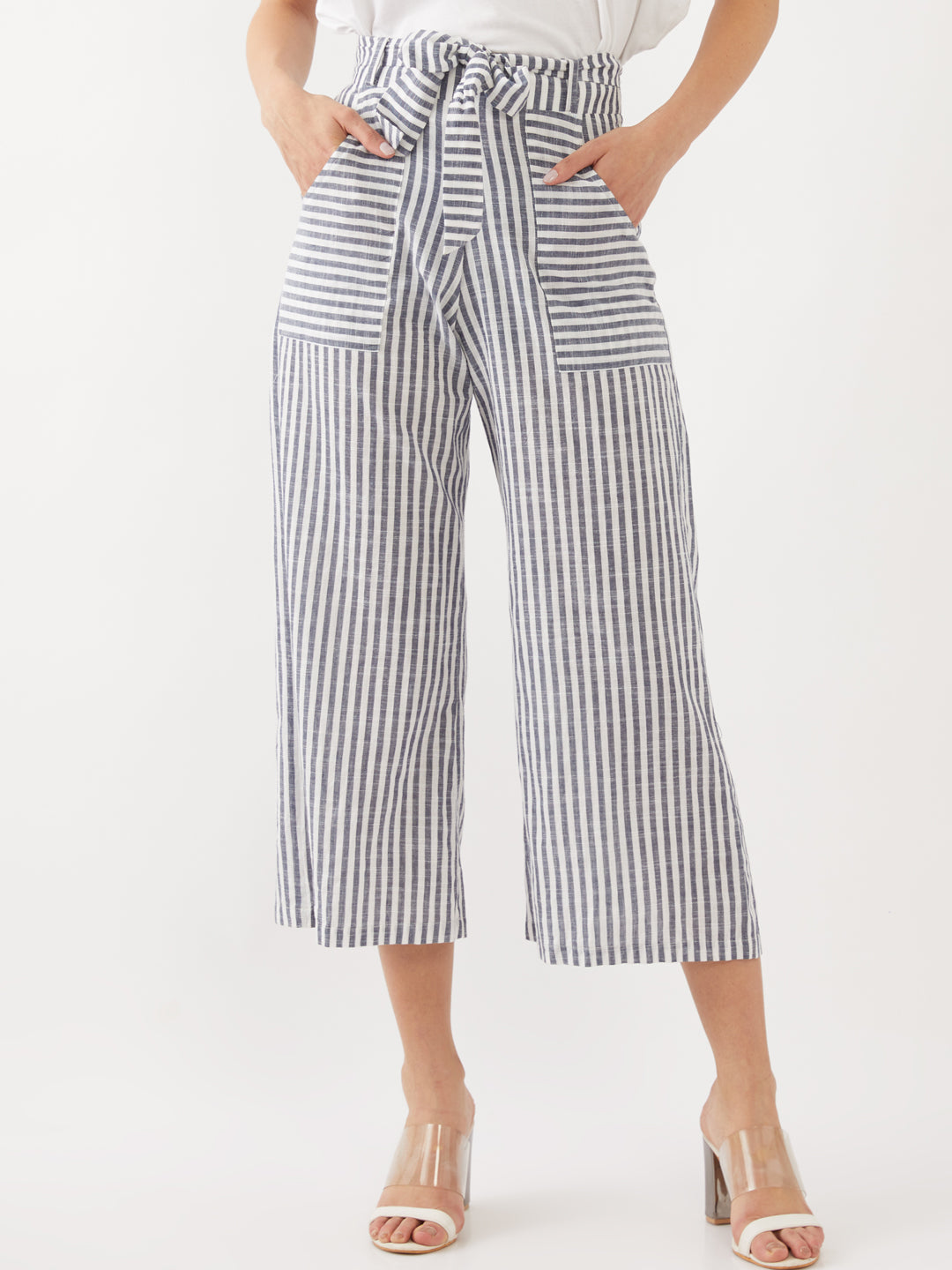 White Striped Trousers