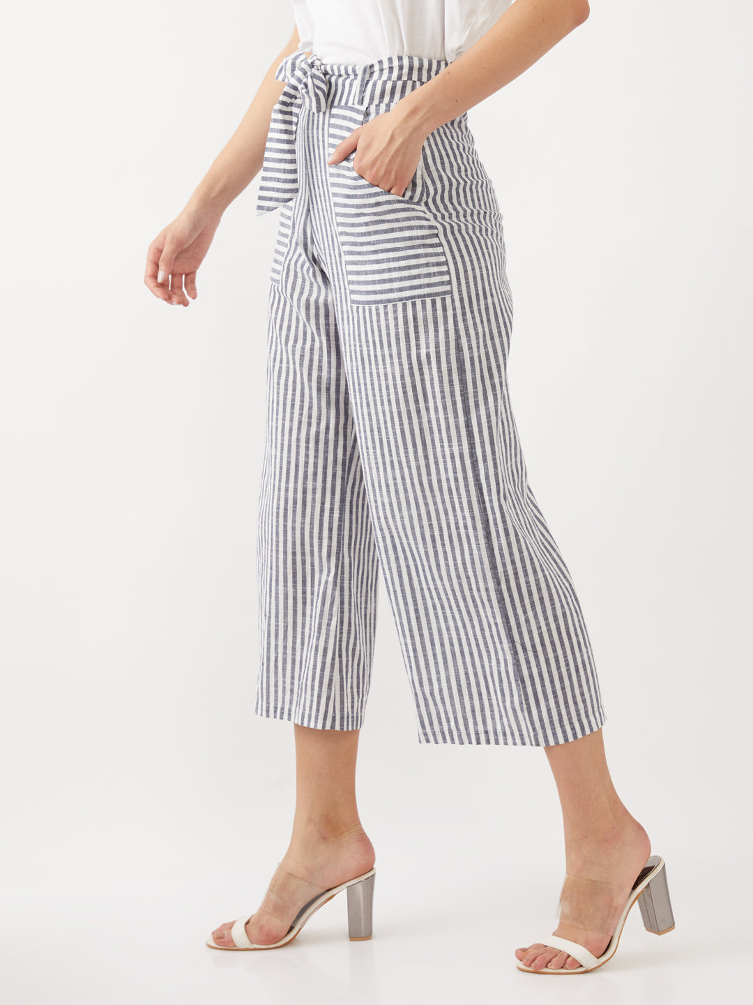 White Striped Trousers