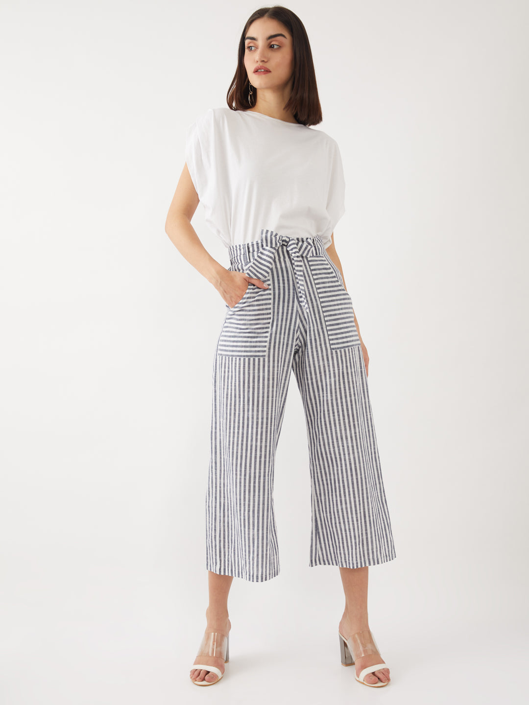 White Striped Trousers