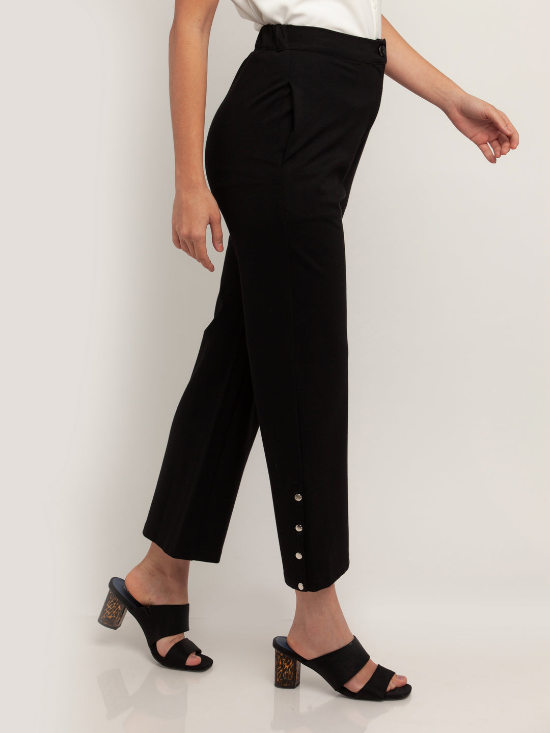 Black Solid Trousers