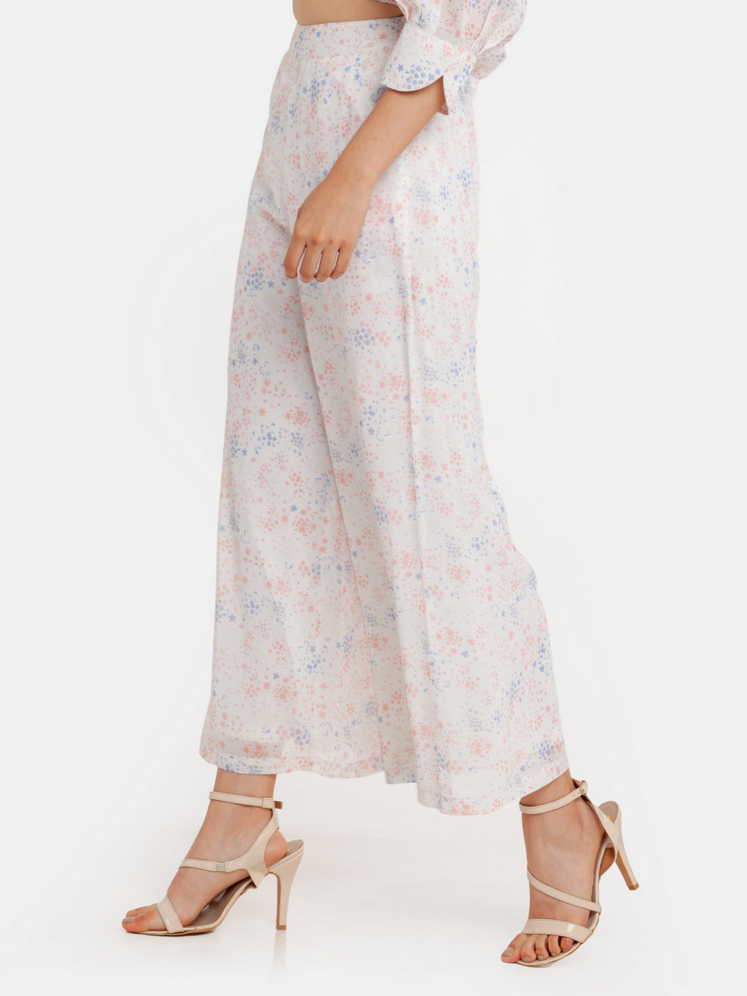 Off White Printed Trouser For Women