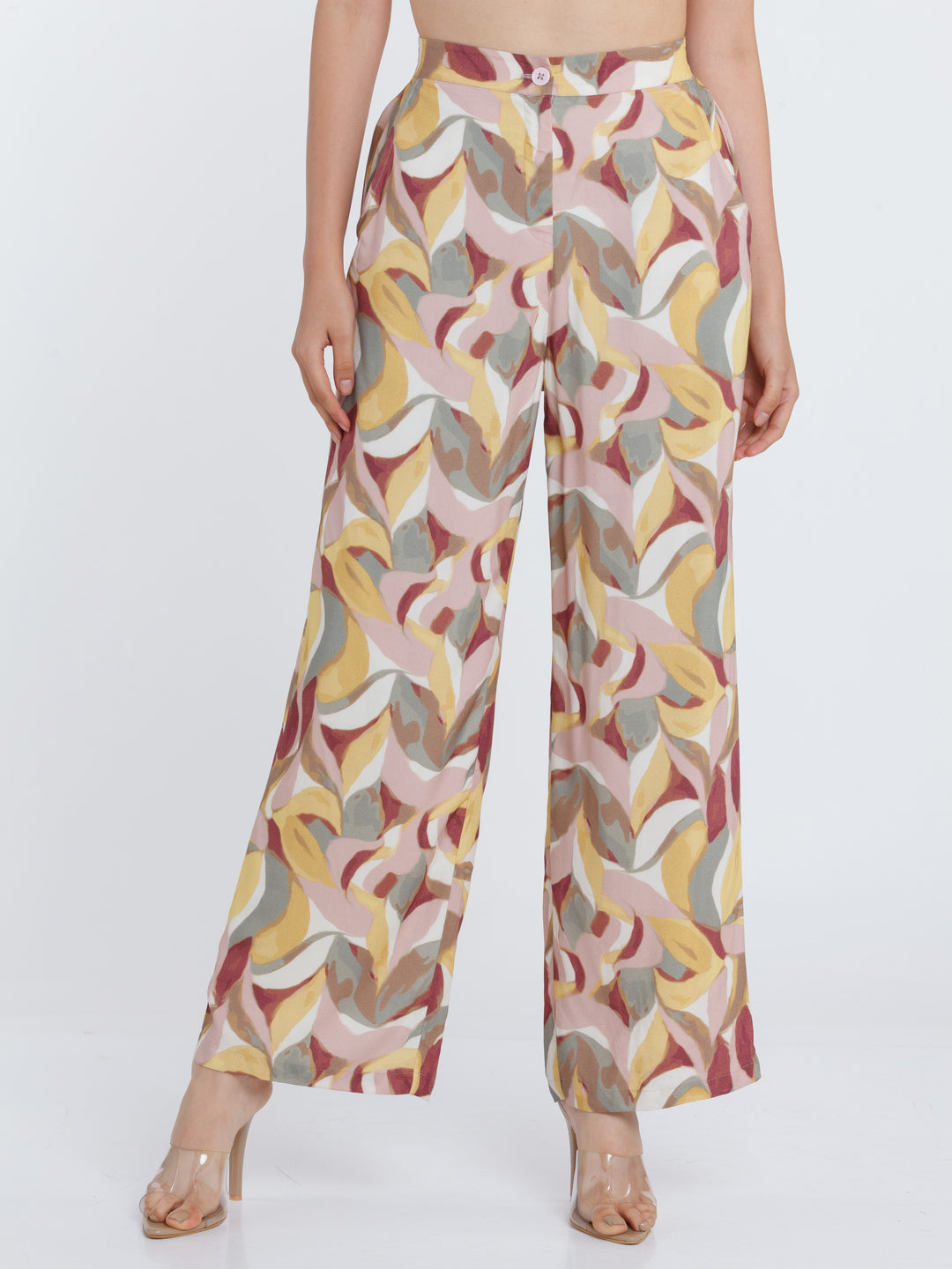 Multicolored Printed Elasticated Trouser