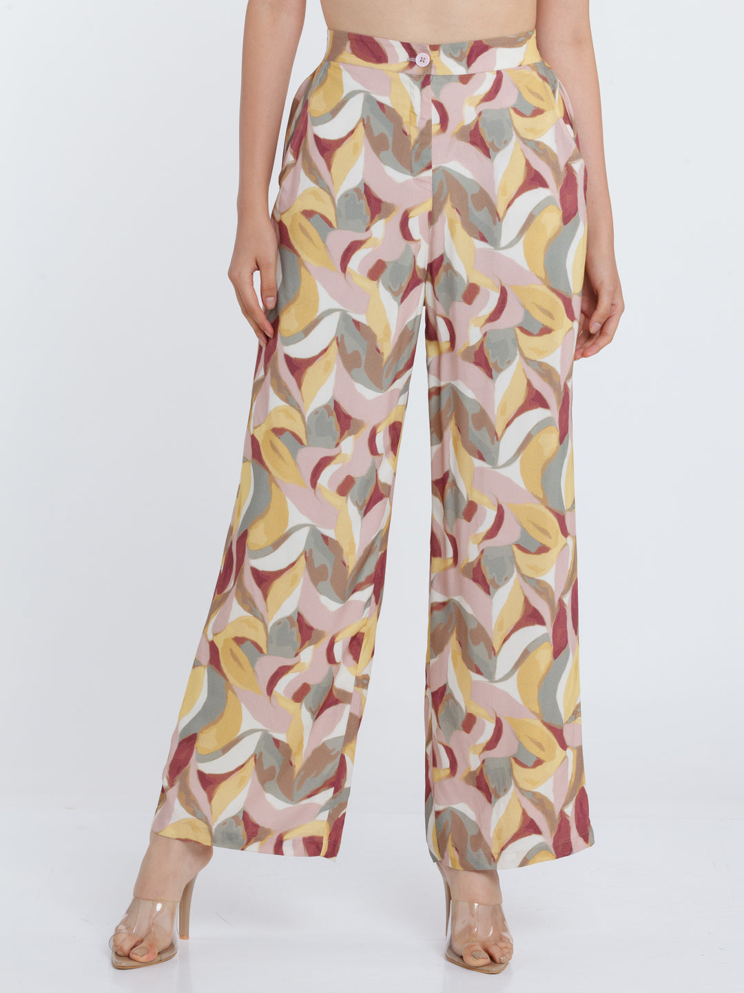 Multicolored Printed Elasticated Trouser For Women