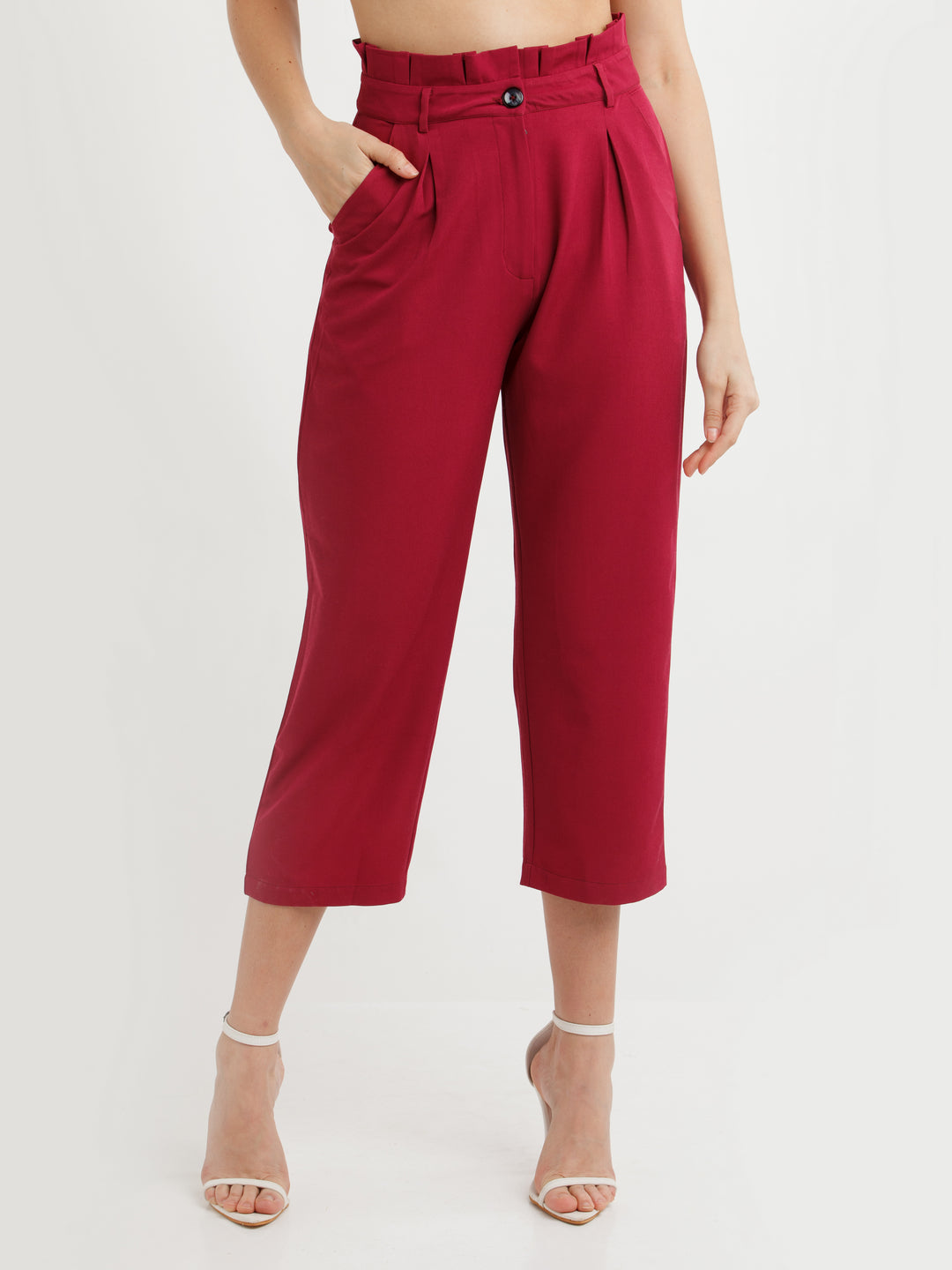 Maroon Solid Trouser