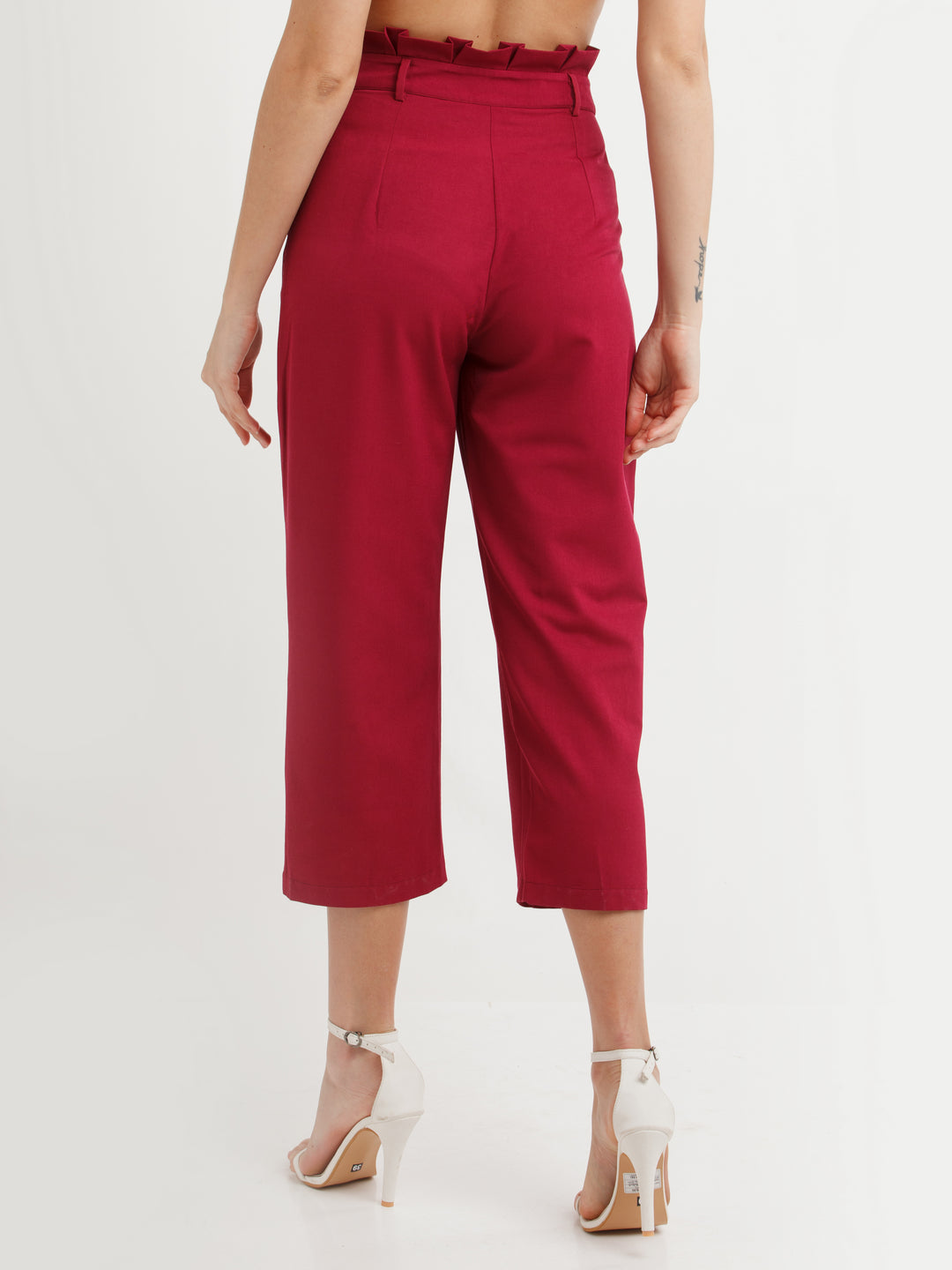 Maroon Solid Trouser