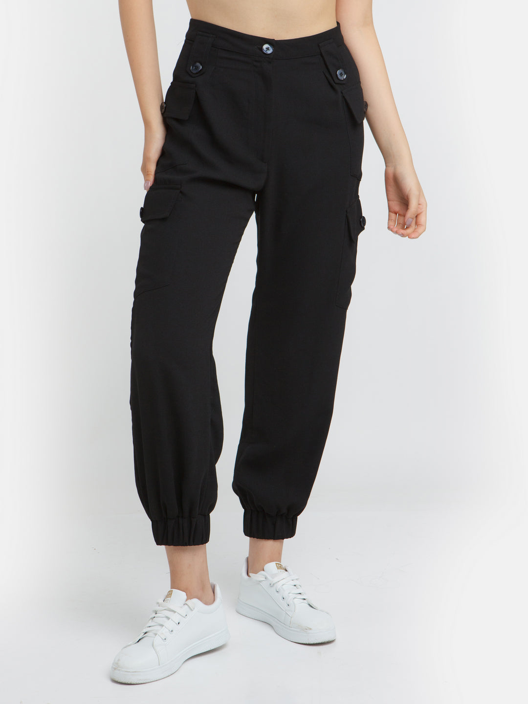 Black Solid Trouser