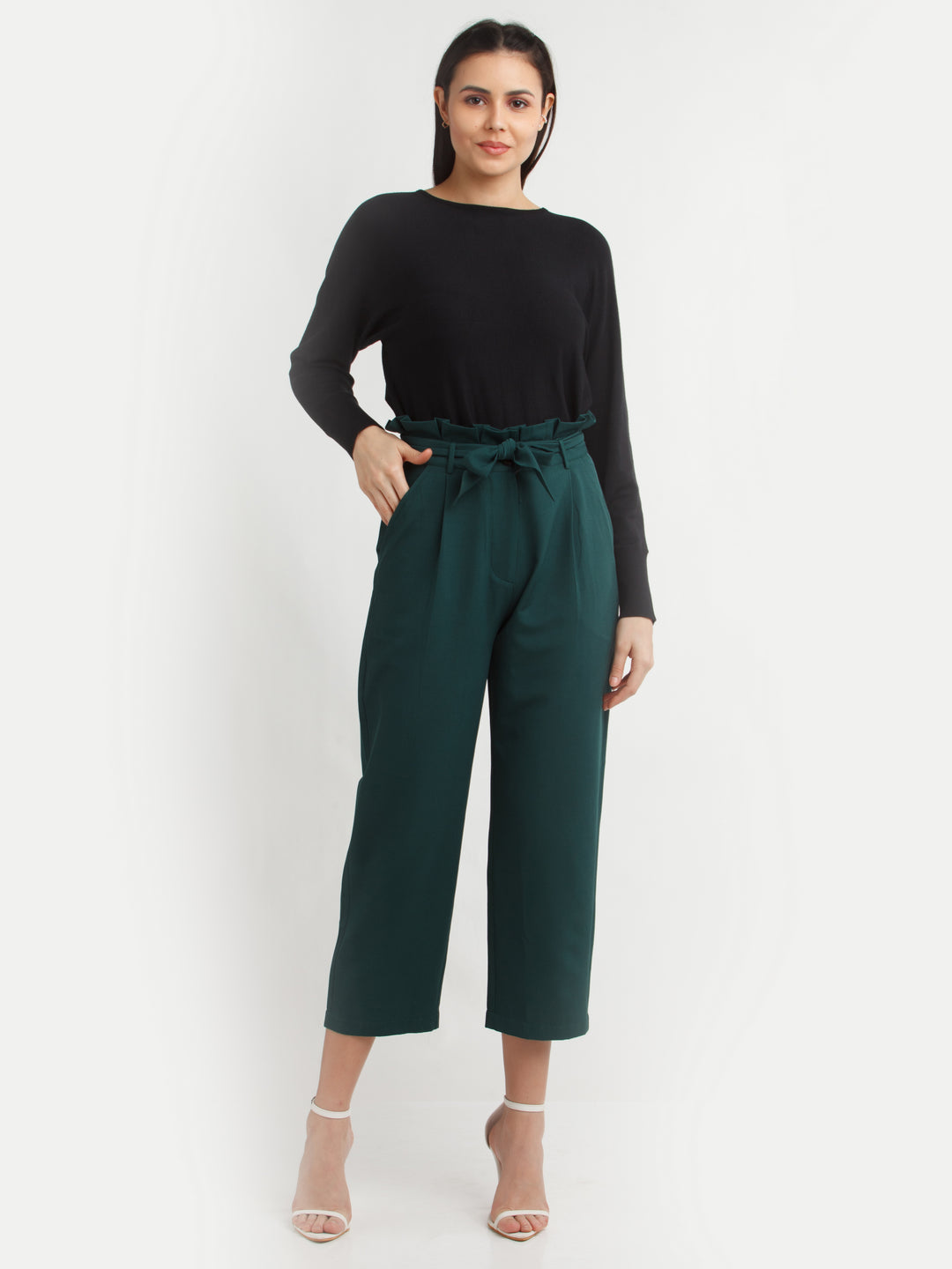 Green Solid Trouser