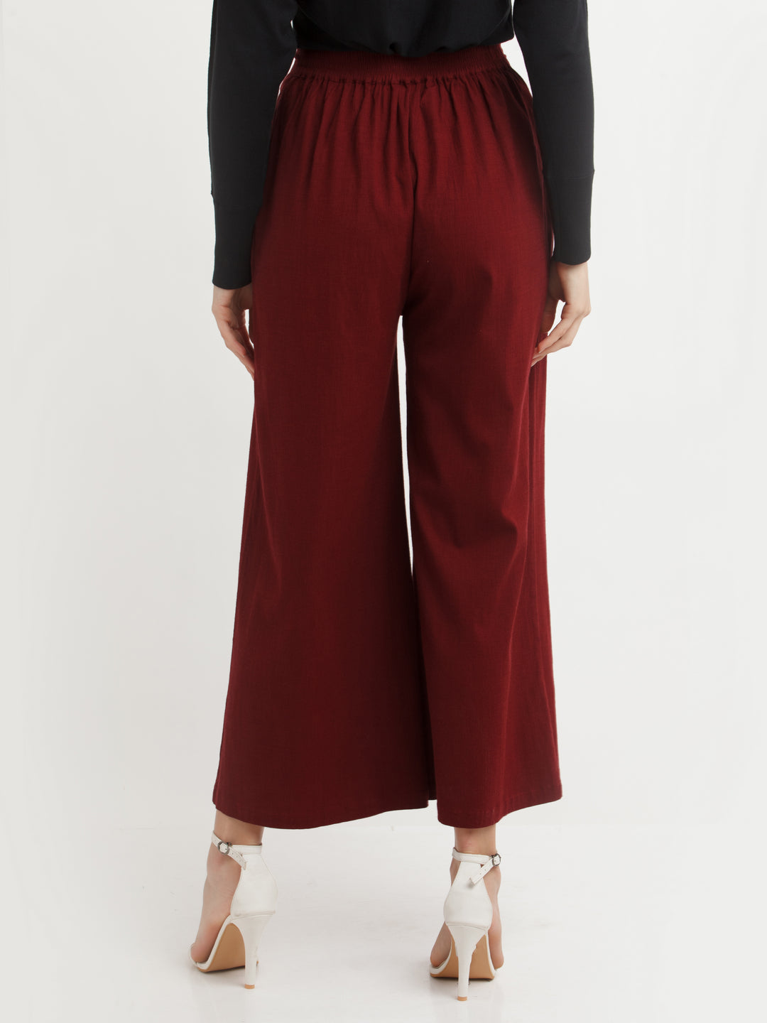 Maroon Solid Pants