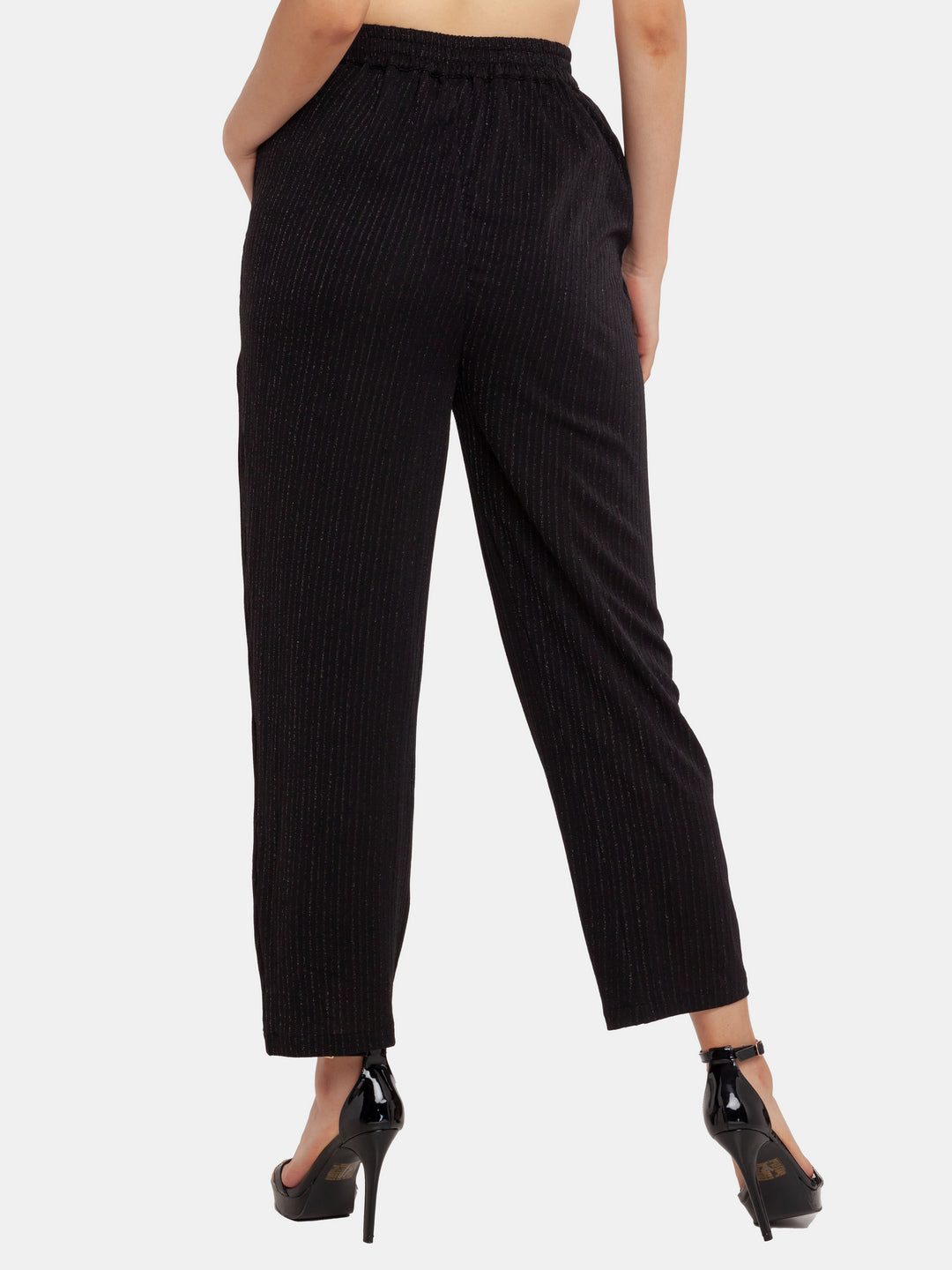 Black Shimmer Regular Trouser