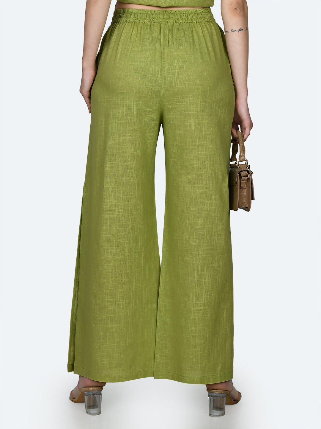 Green Solid Trousers