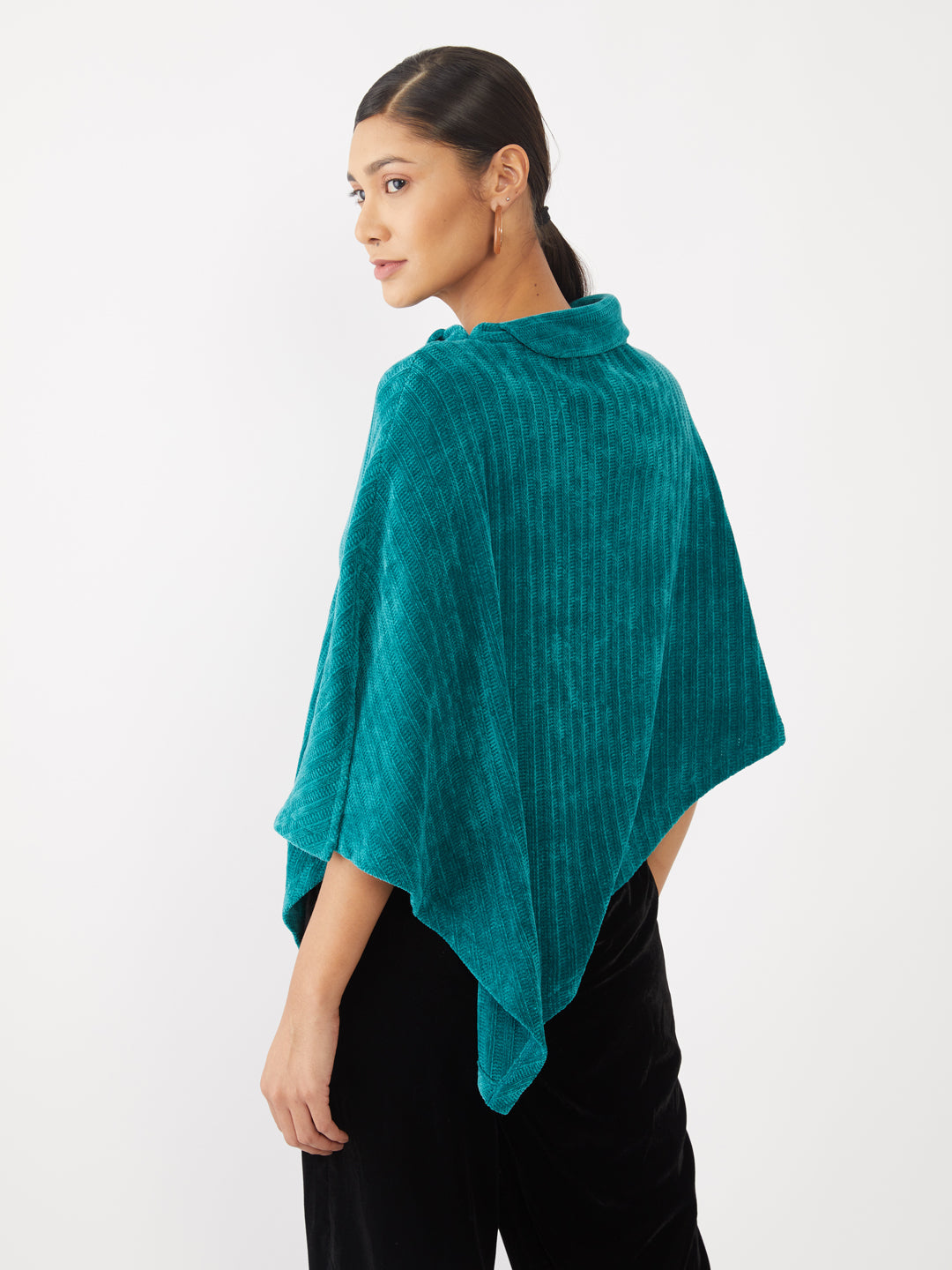 Green Solid Poncho