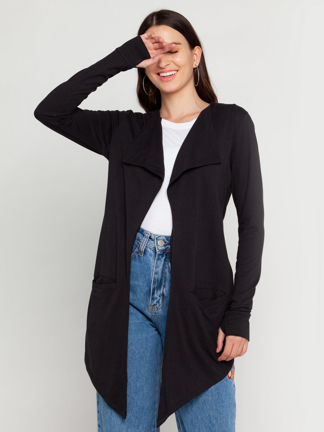 Black Solid Shrug