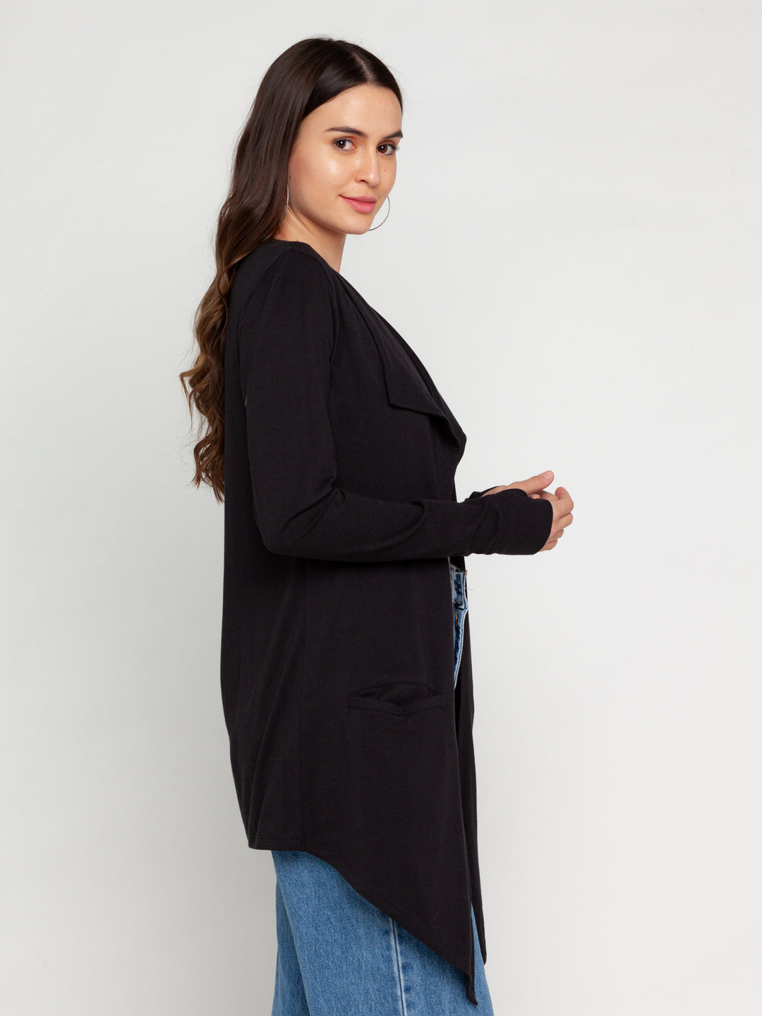 Black Solid Shrug