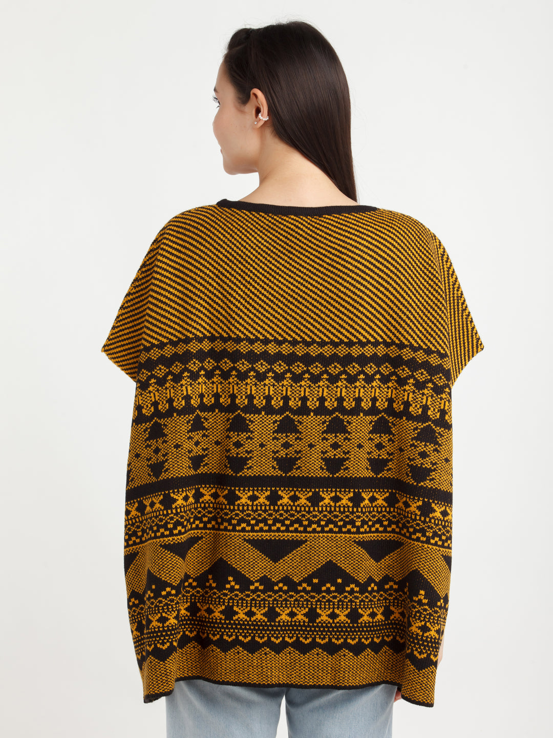 Bronze Geometric Print Shrug