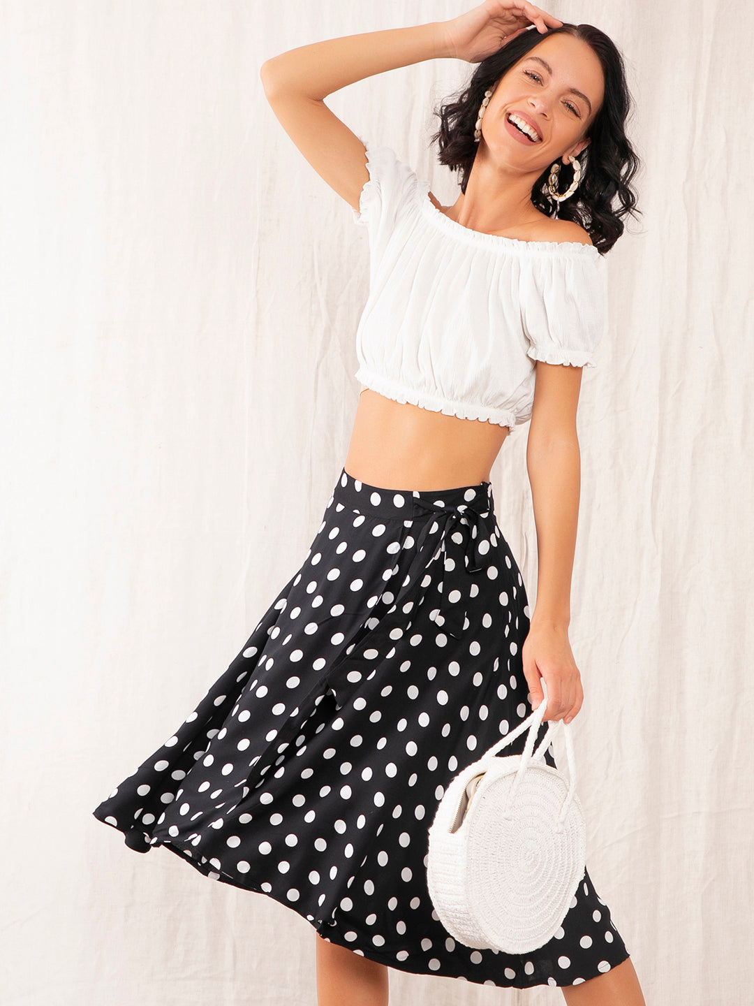 Black Polka Dots Skirt