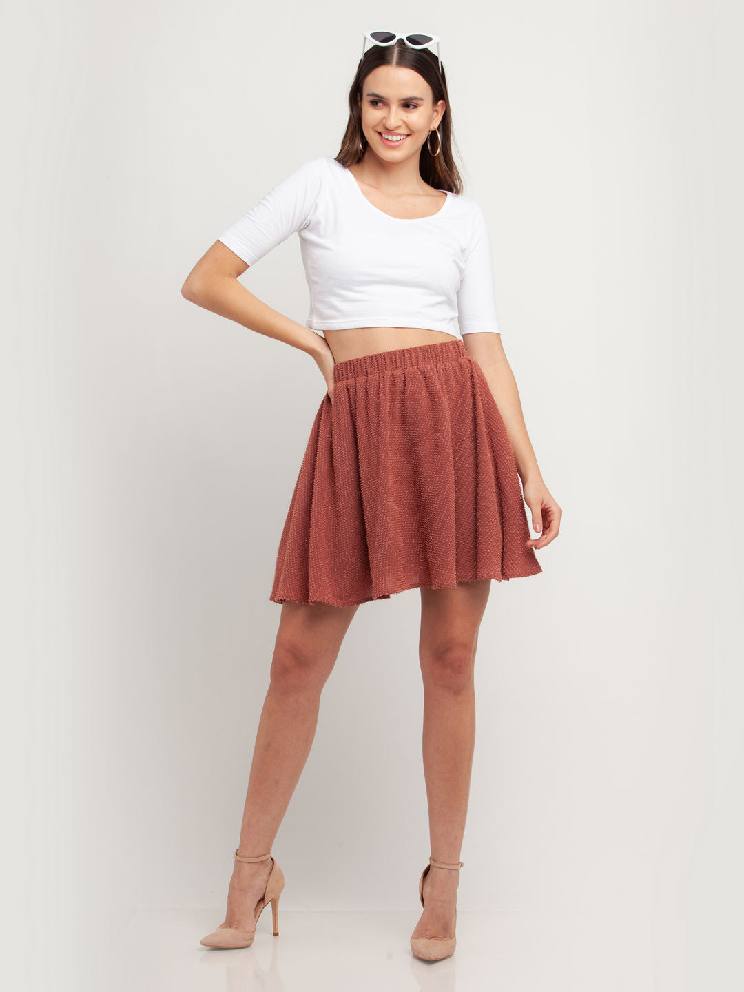 Pink Textured Skirt